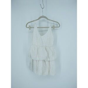 NBD White Sequin‎ Tiered Mini Dress Ruffle Bubble Hem Wedding Party XS NWT